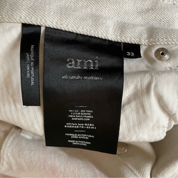 AMI Paris Men’s Tye Dye Straight Leg Jean Pink White 33x34 - Picture 10 of 11